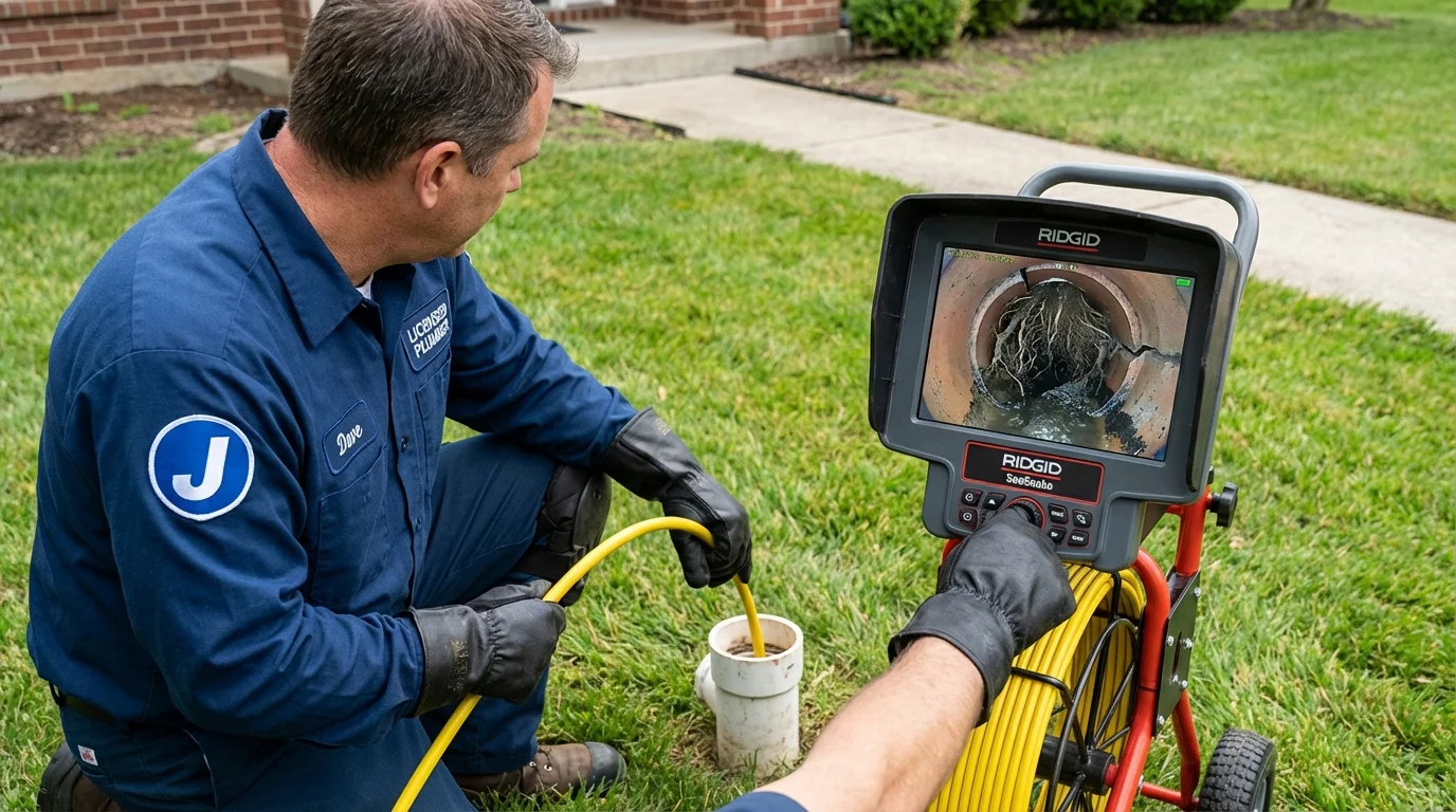 Sewer camera inspection being performed by Johns Plumbing LLC in Smethport